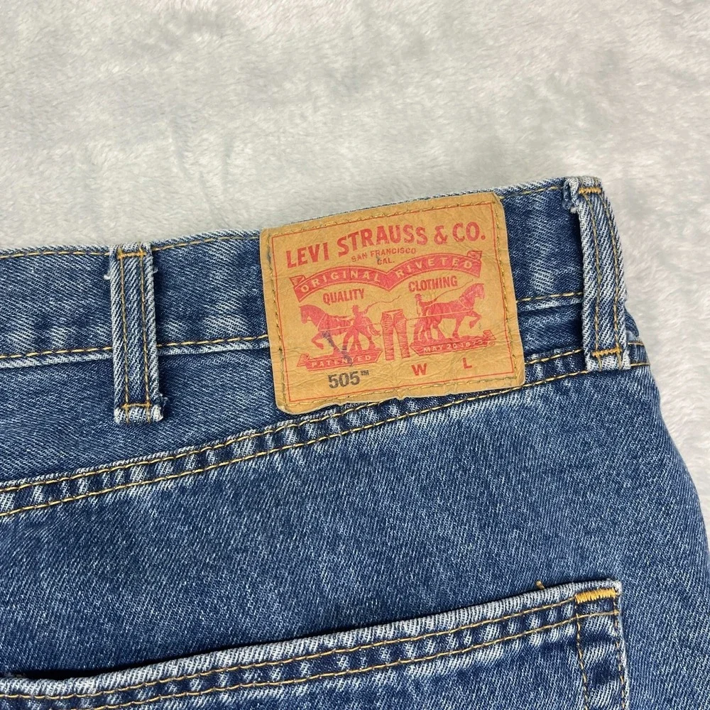 Levi's 505 Jeans Mens 50x30‎ (50x28) Blue Denim Regular Fit 5-Pocket 04505-4891